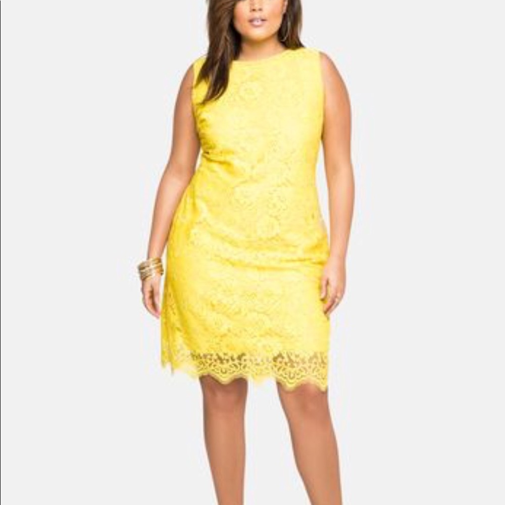 Yellow shift dress